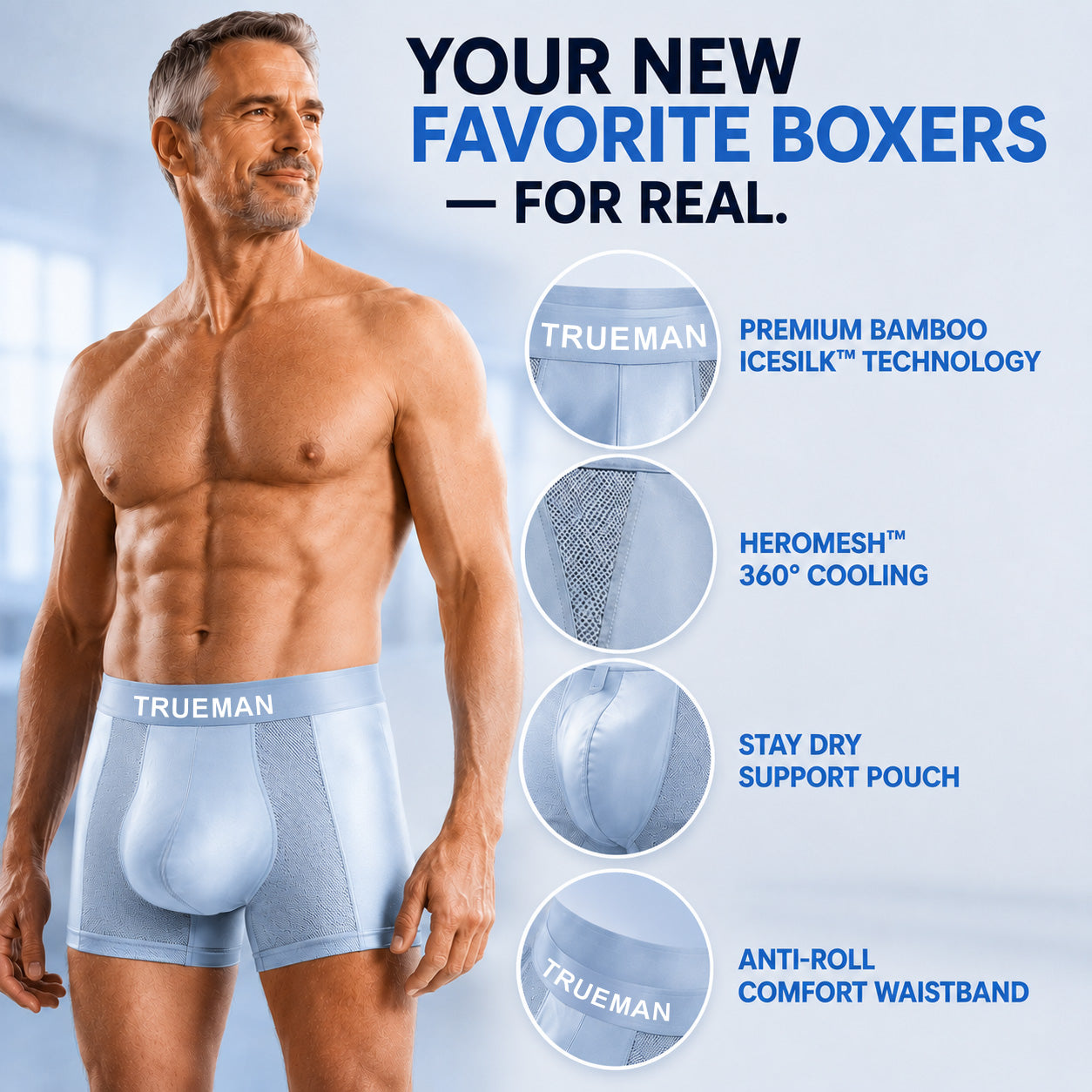 SUMMER DEAL 70% OFF 💎 TRUEMAN™ Premium Leakproof Bamboo IceSilk Boxer