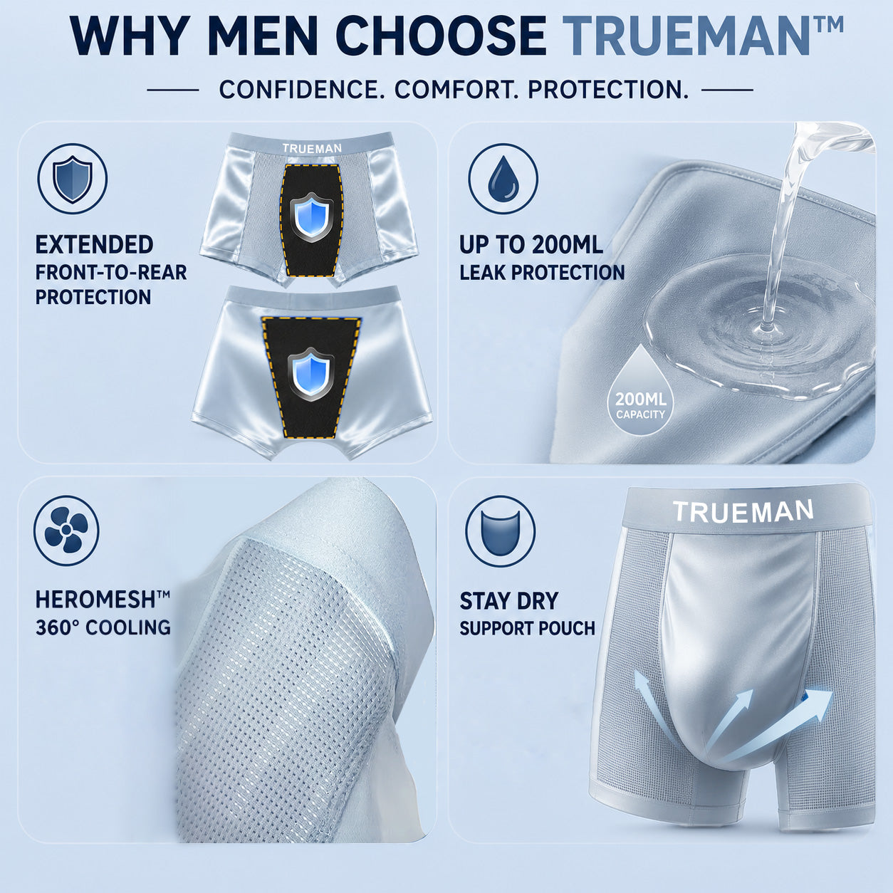 SUMMER DEAL 70% OFF 💎 TRUEMAN™ Premium Leakproof Bamboo IceSilk Boxer
